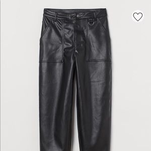 Faux Leather H&M stylish utility pants